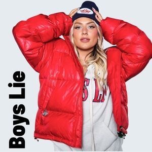NWOT Boys Lie Red Puffer Logo Jacket 👼🏼